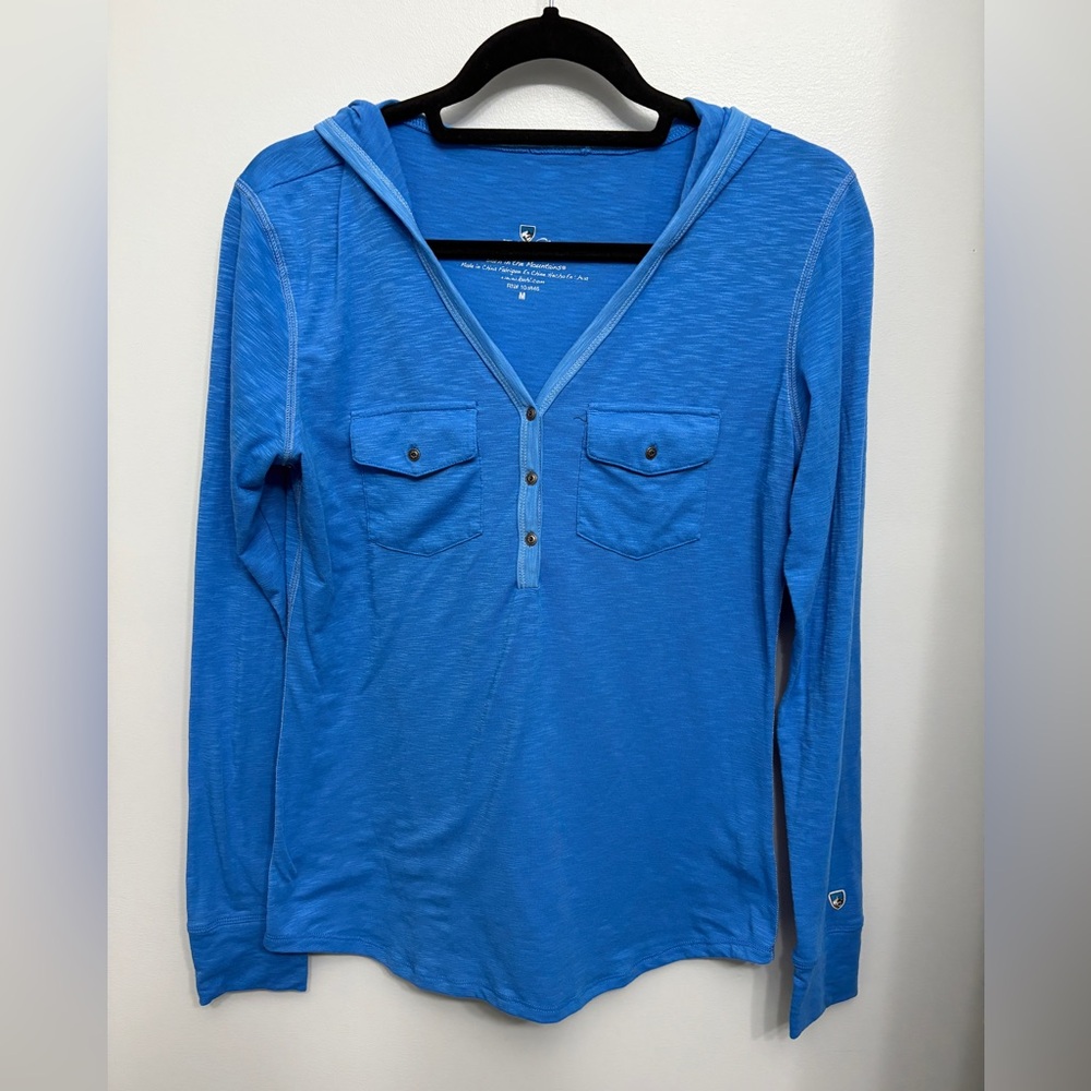 KUHL Blue Long Sleeve Women's Henley Shirt